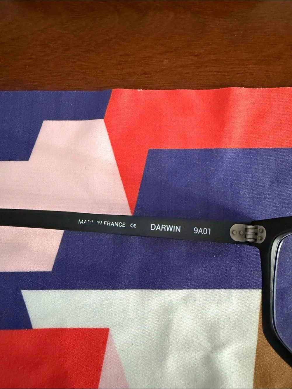 Black Rectangular Glasses with Olive Green Zip Case by Anne & Valentin